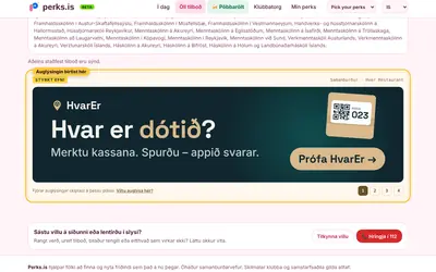 Skjámynd: hvar „Samanburður – „Styrkt efni““ birtist