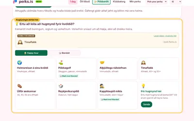 Skjámynd: hvar „Þema vikunnar“ birtist
